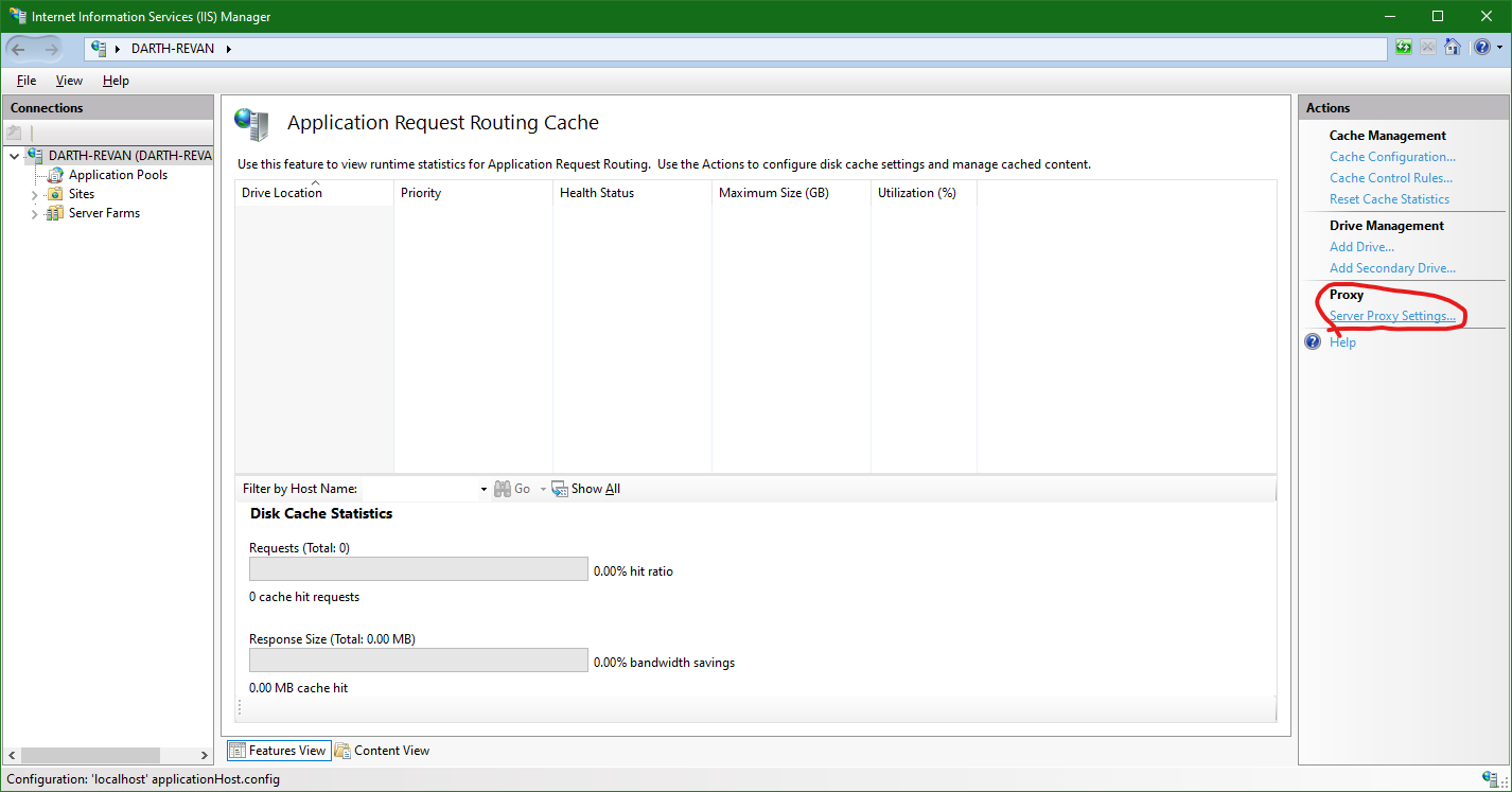 IIS 10.0: ARR 3 proxy settings