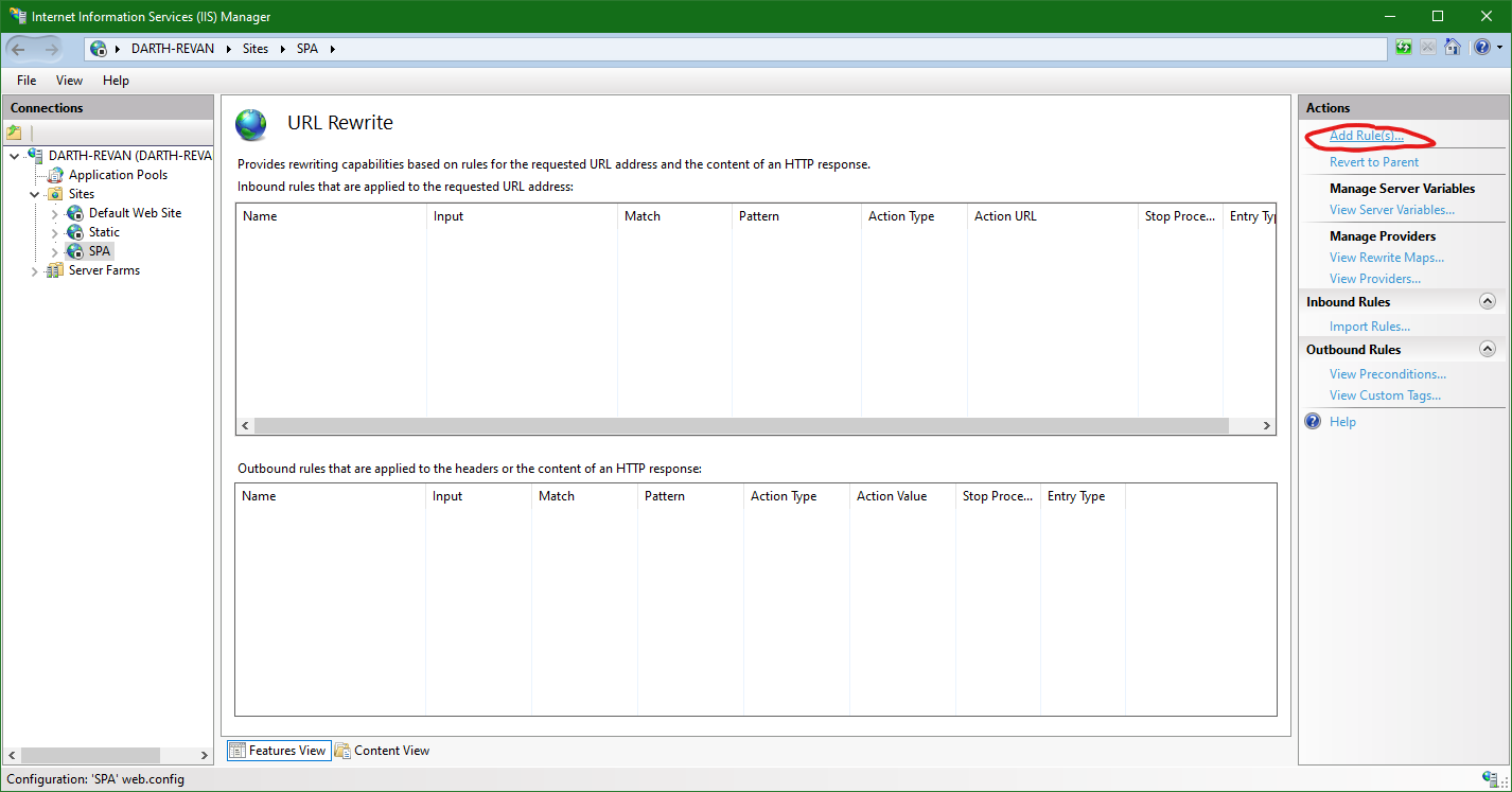 IIS 10.0: New rewrite rule