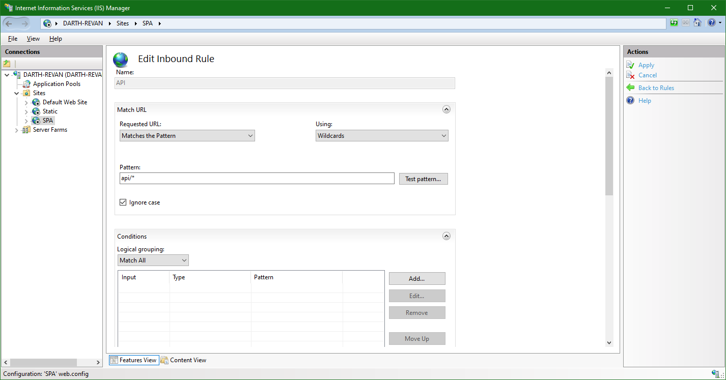IIS 10.0: API rule details 1