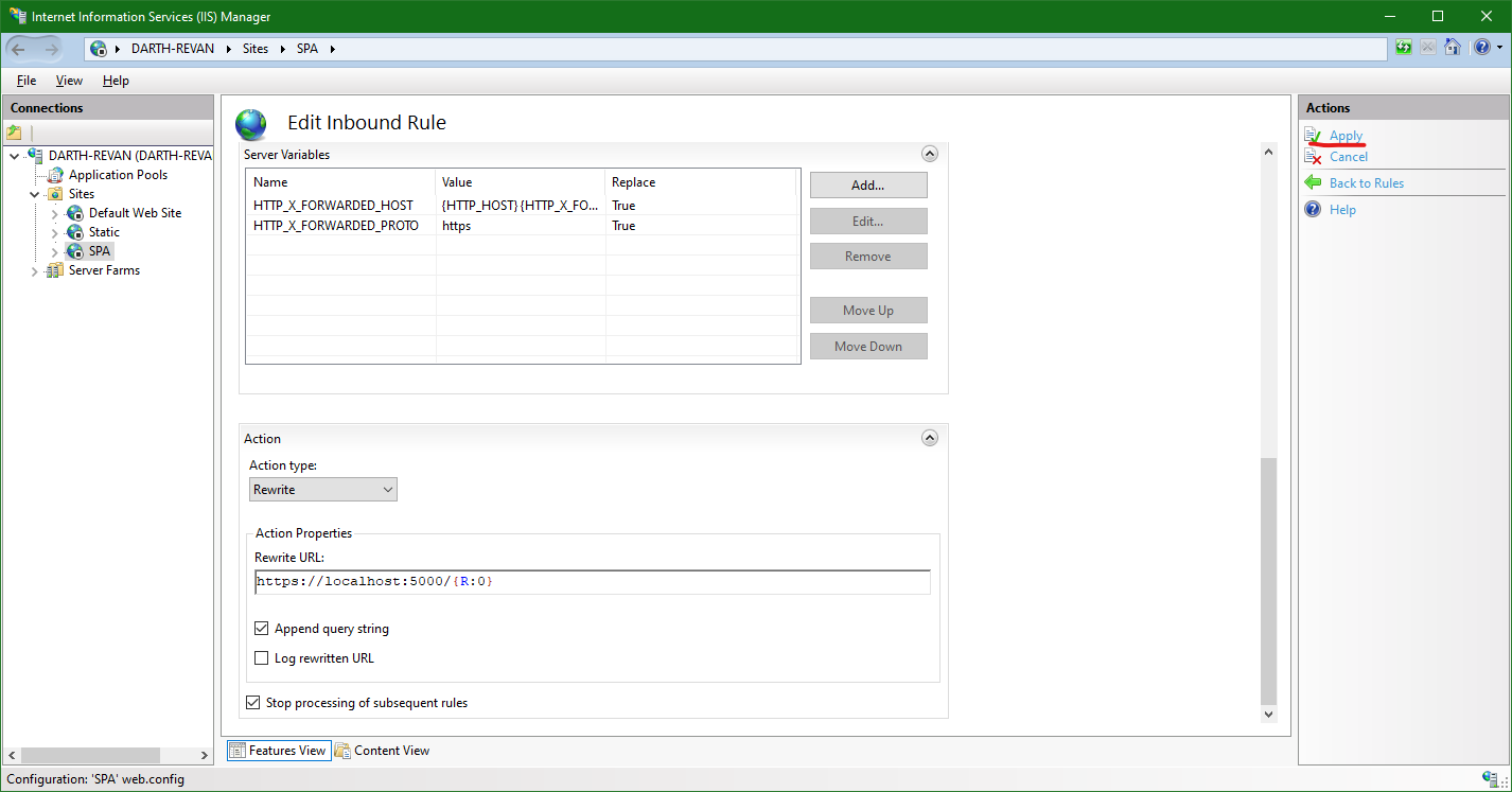 IIS 10.0: API rule details 2