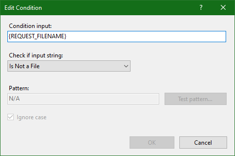 IIS 10.0: SPA rule: not file